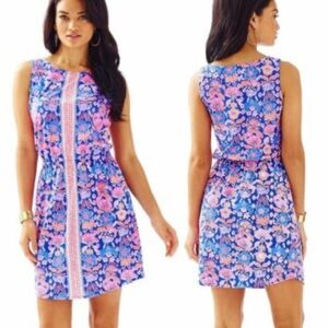 Lilly Pulitzer Iris Blue and Pink Floral Shift Dress